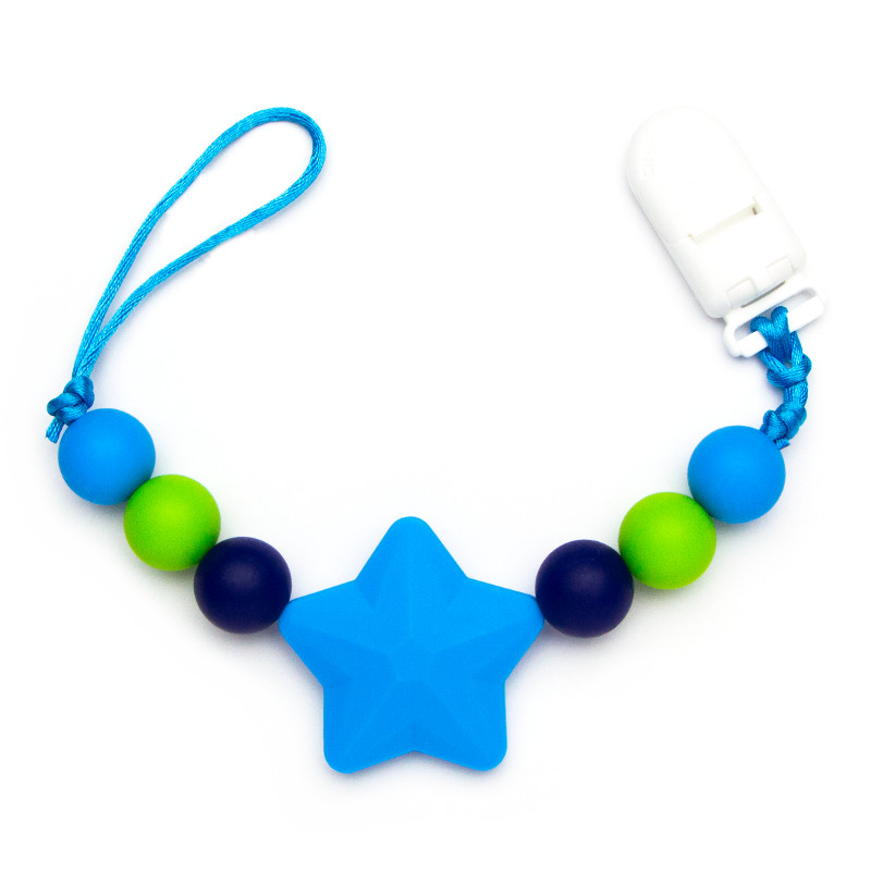 Pacifier Clips Shooting Star - Blue