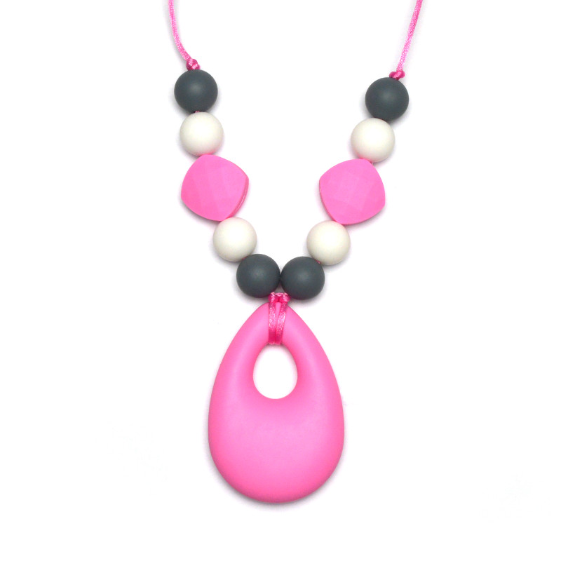 Teething Necklaces Raindrop - Pink