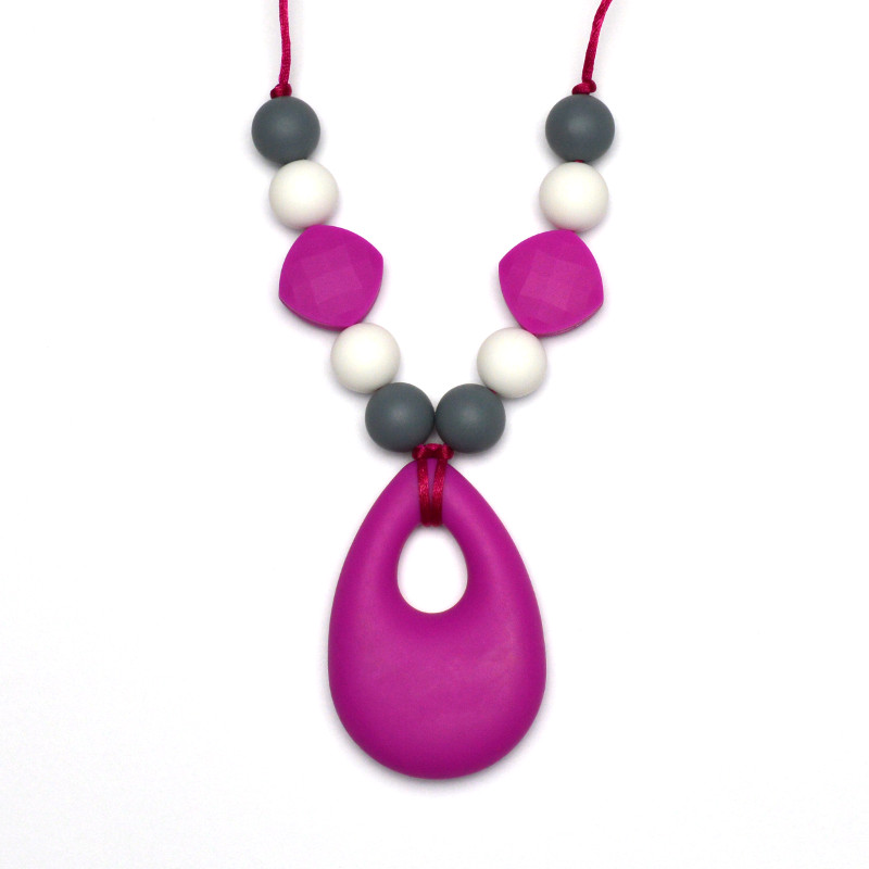 Teething Necklaces Raindrop - Magenta