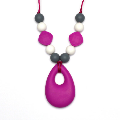 Teething Necklaces Raindrop - Magenta