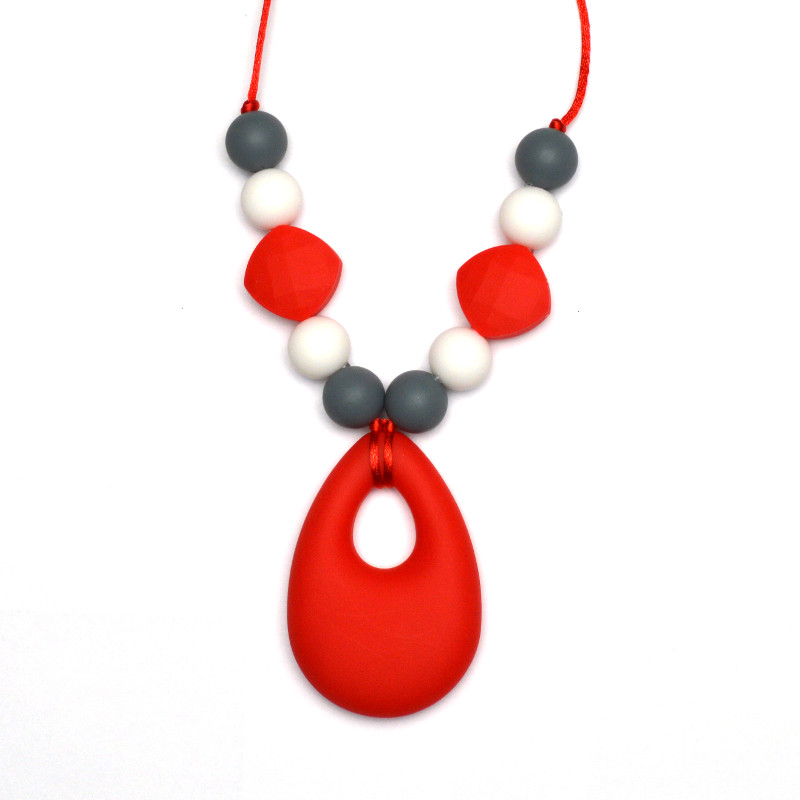 Teething Necklaces Raindrop - Red