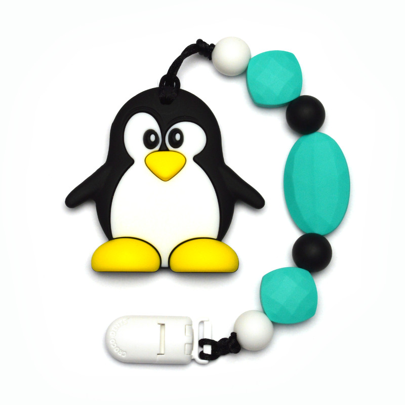Teething Toys Penguin - Turquoise