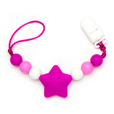 Pacifier Clips Shooting Star - Magenta