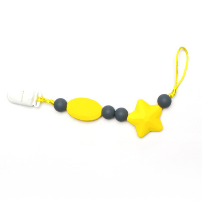 Pacifier Clips Galaxy - Yellow