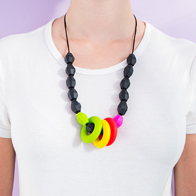 Teething Necklaces Rainbow - Black