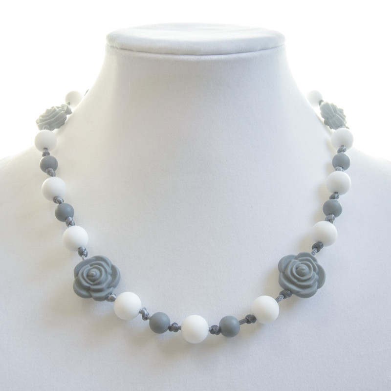 Teething Necklaces Rose (Kid) - Gray