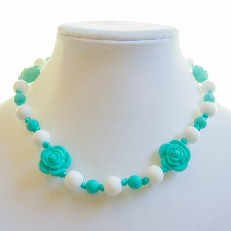 Teething Necklaces Rose (Kid) - Turquoise