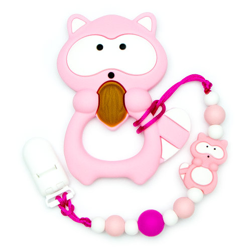 Teething Toys Raccoon - Pink