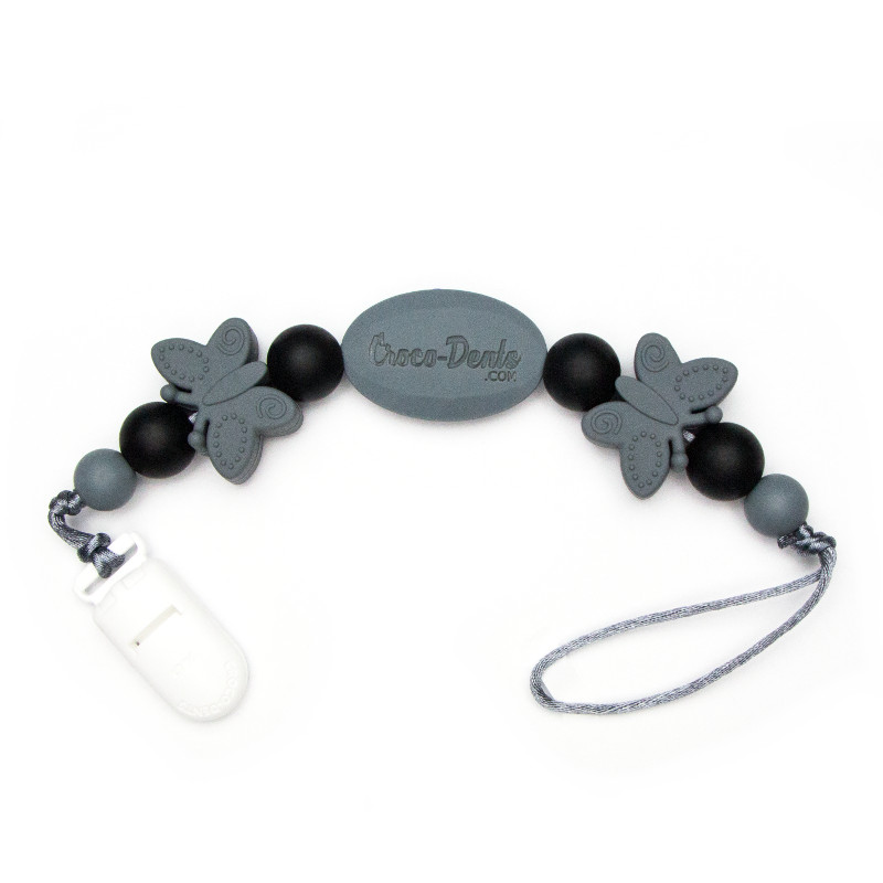 Pacifier Clips Monarch - Gray