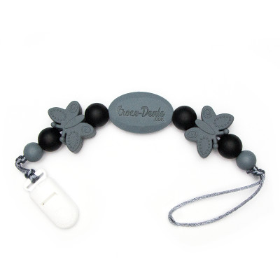 Pacifier Clips Monarch - Gray