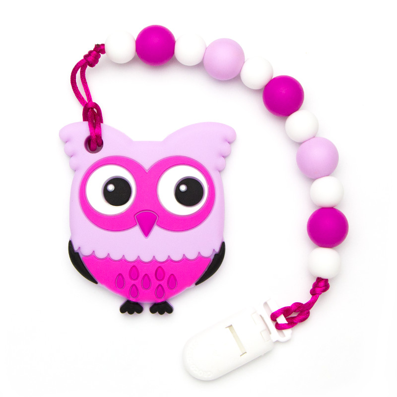 Teething Toys Owl - Magenta