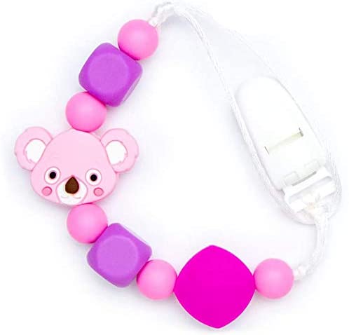 Pacifier Clips Baby Koala - Pink