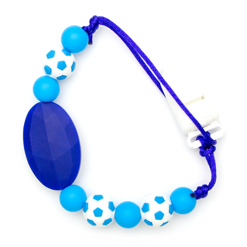 Pacifier Clips Football - Blue