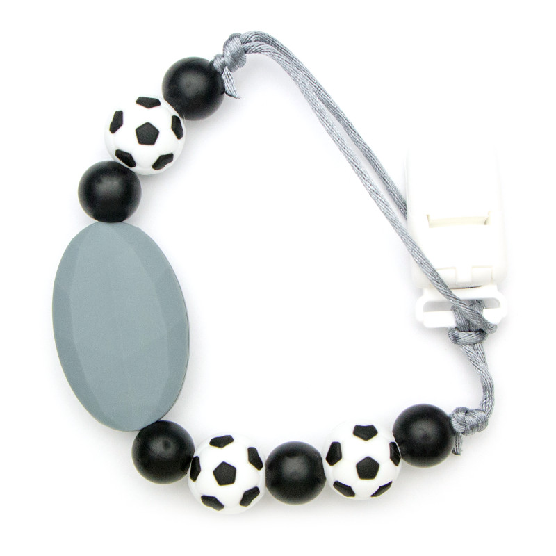 Pacifier Clips Football - Black