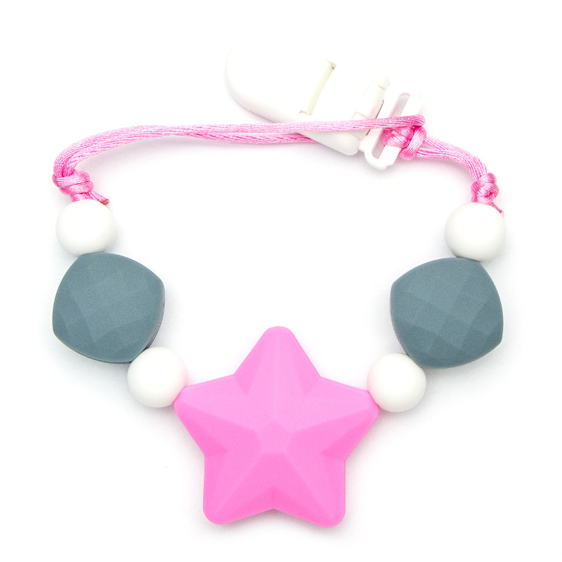 Pacifier Clips Star Is Born - Pink