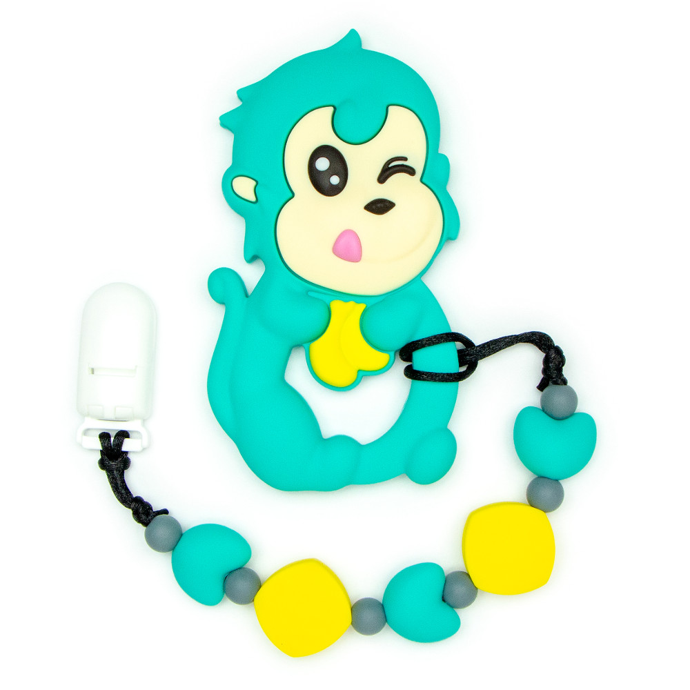 Teething Toys Monkey - Turquoise