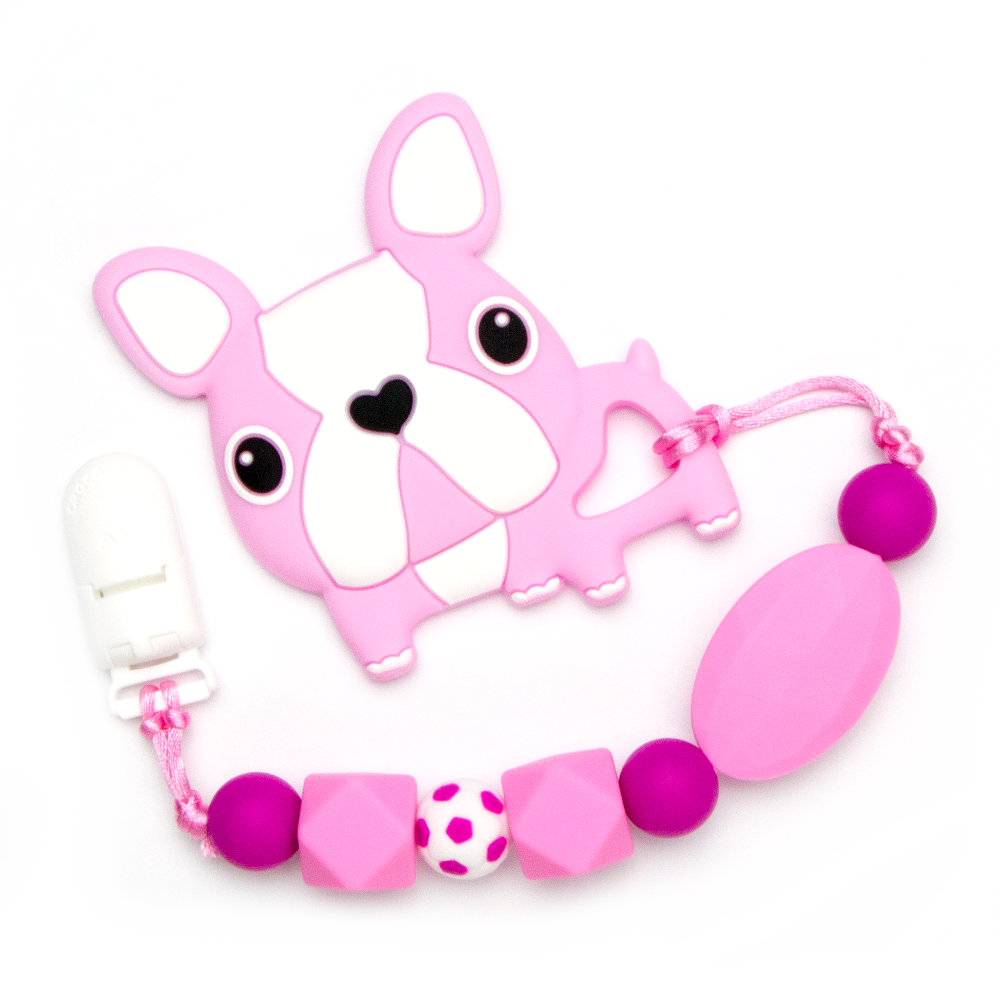 Teething Toys Bulldog - Pink