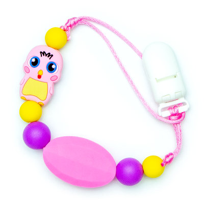 Pacifier Clips Chick - Pink