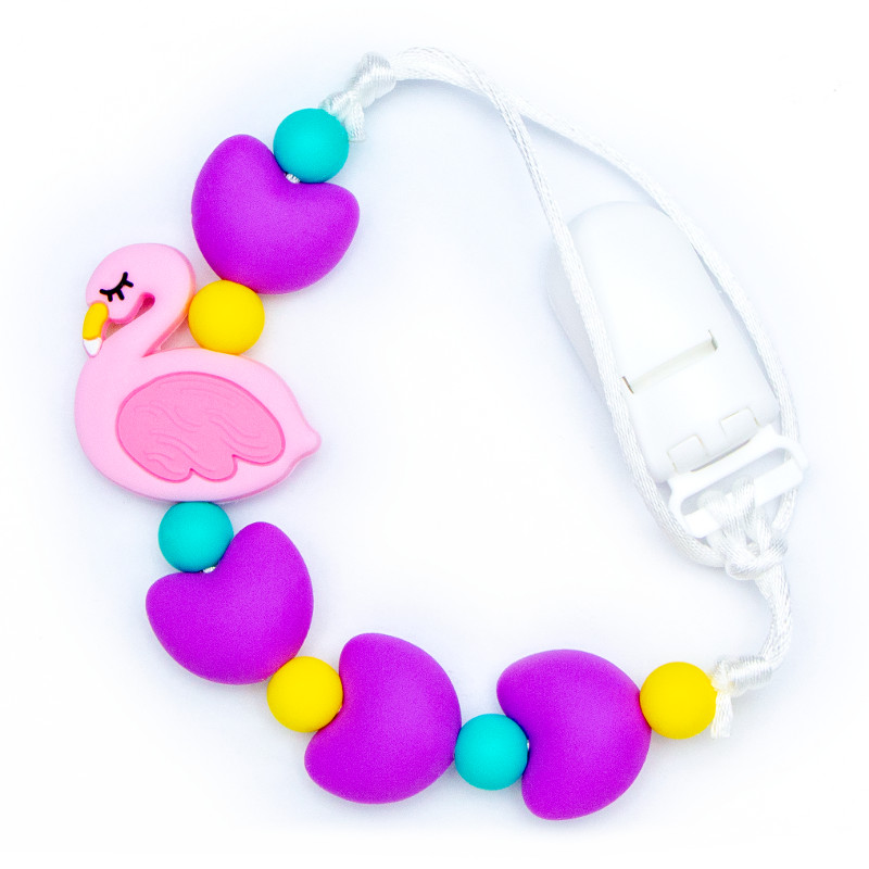 Pacifier Clips Flamingo - Purple