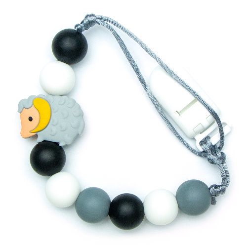 Pacifier Clips Lamb - Grey