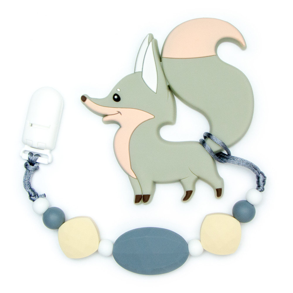 Teething Toys Fox - Grey