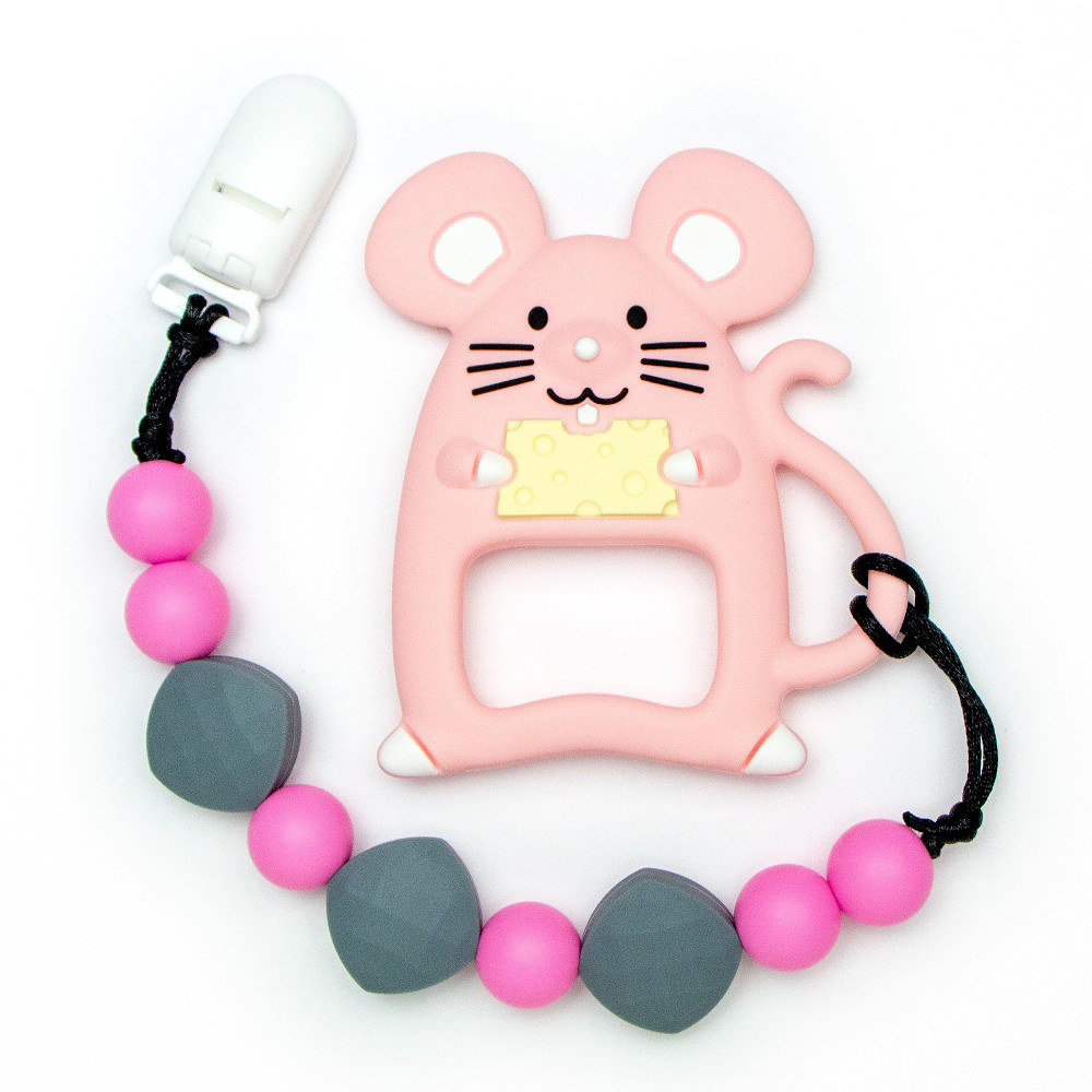 Teething Toys Mouse - Pink