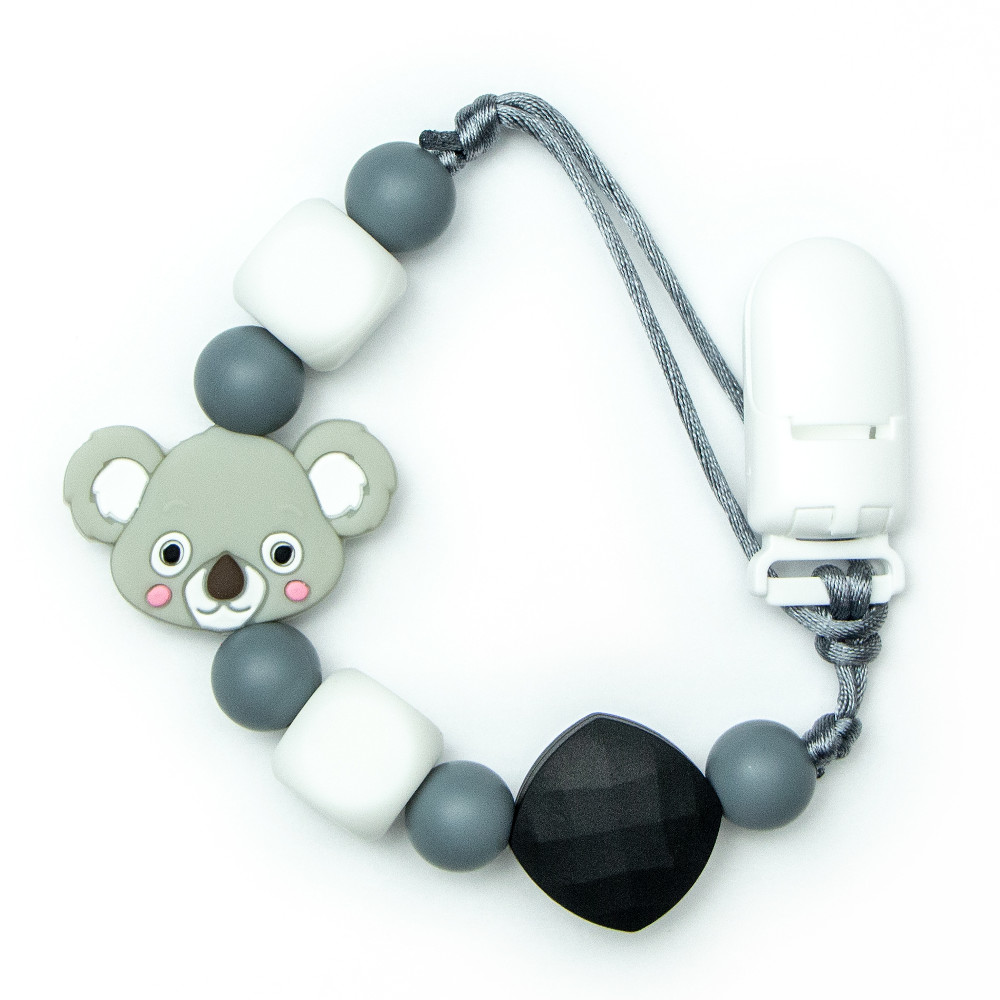 Pacifier Clips Baby Koala - Grey