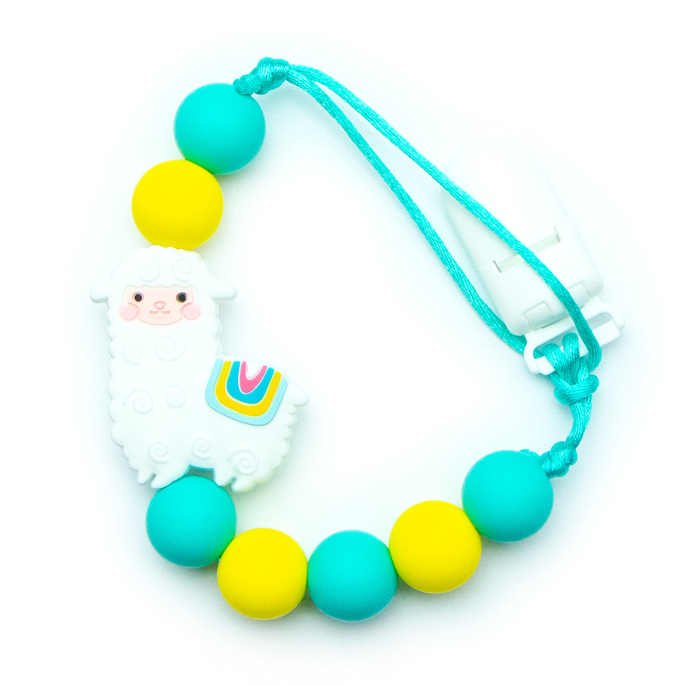 Pacifier Clips Baby Alpaca - White