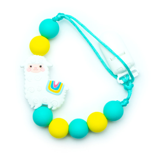 Pacifier Clips Baby Alpaca - White