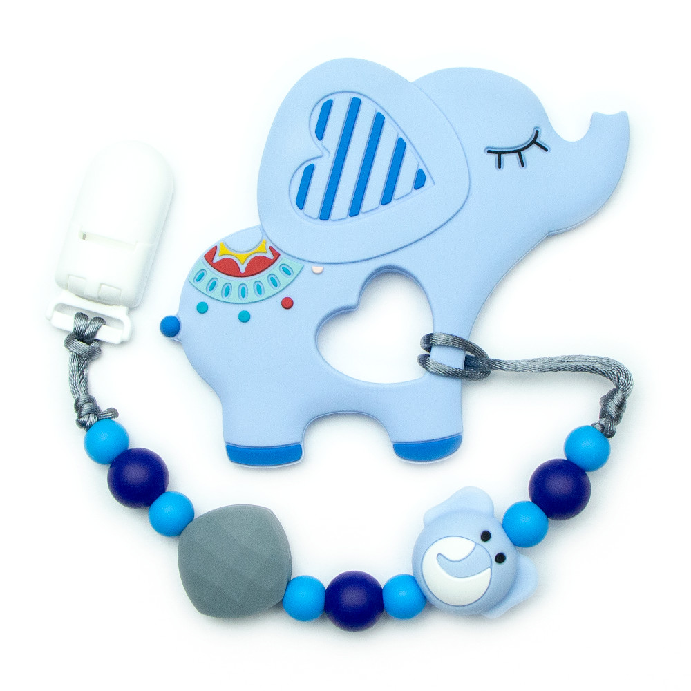 Jouets de dentition Éléphant - Bleu