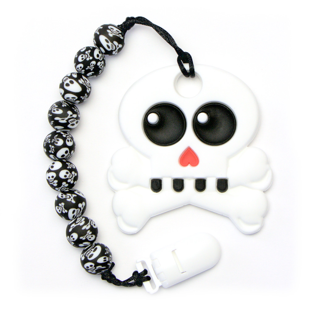 Teething Toys Skull - White