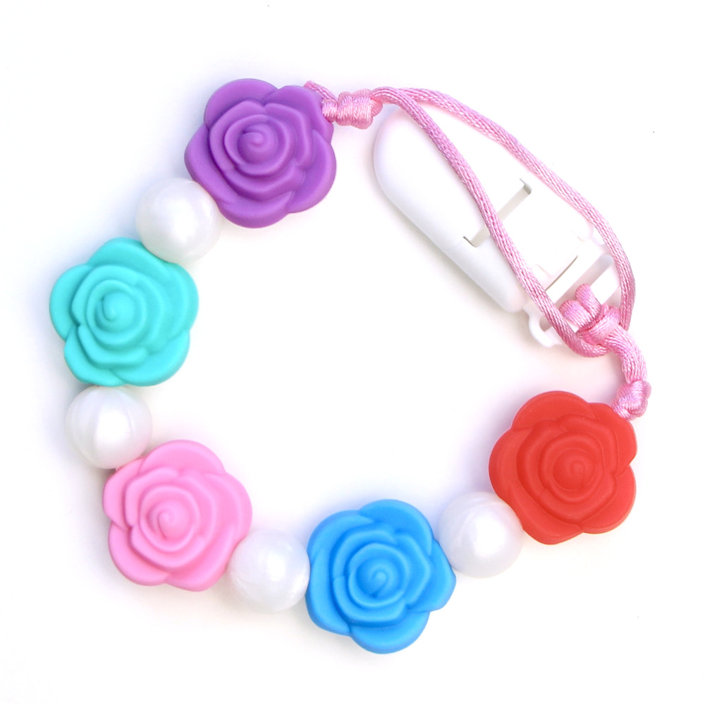 Pacifier Clips Rosebush - Pearl