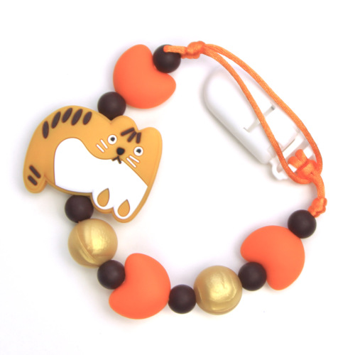 Pacifier Clips Small Cat - Orange