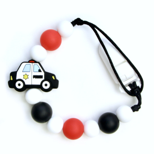 Pacifier Clips Police - Red