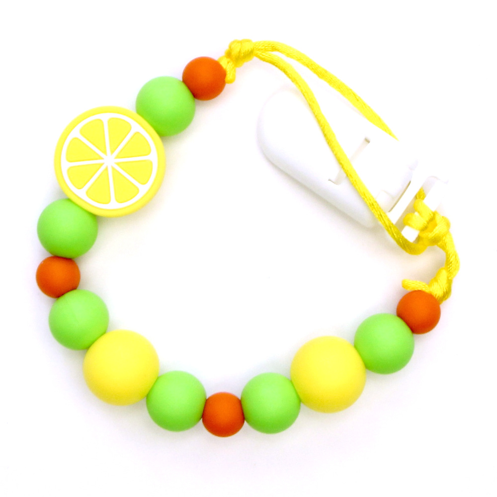 Pacifier Clips Citrus - Yellow