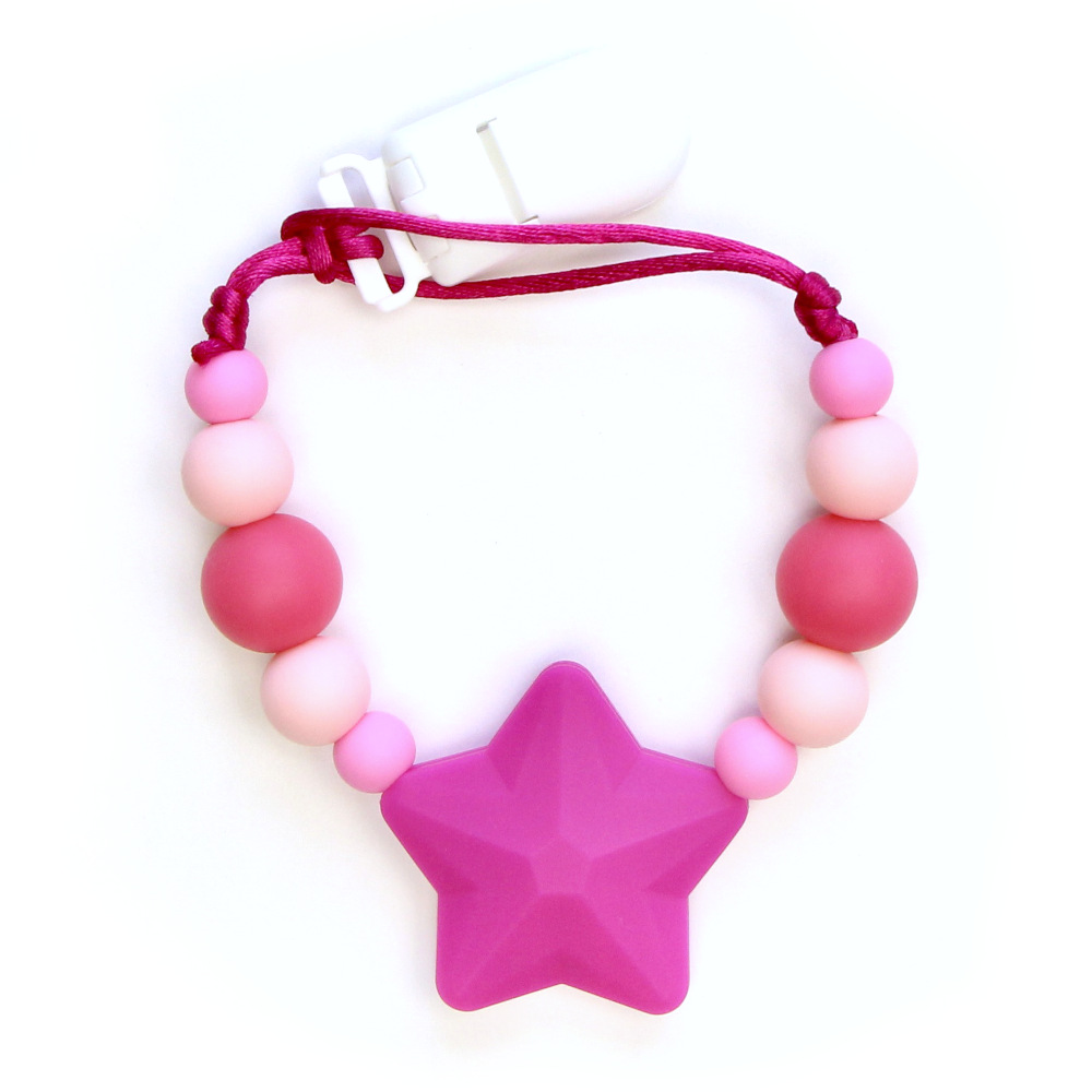 Pacifier Clips Magic Star - Magenta