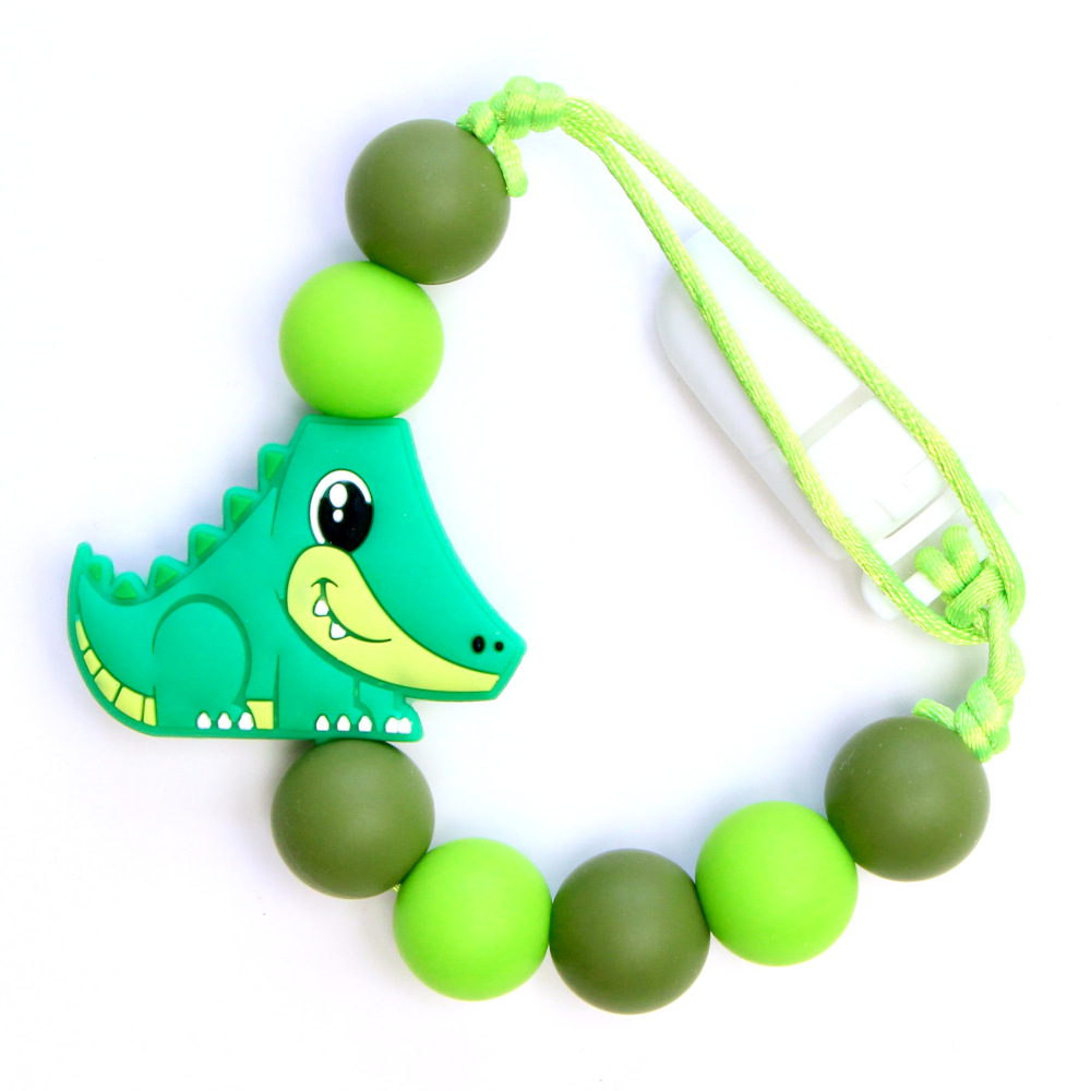 Pacifier Clips Crocodile - Green