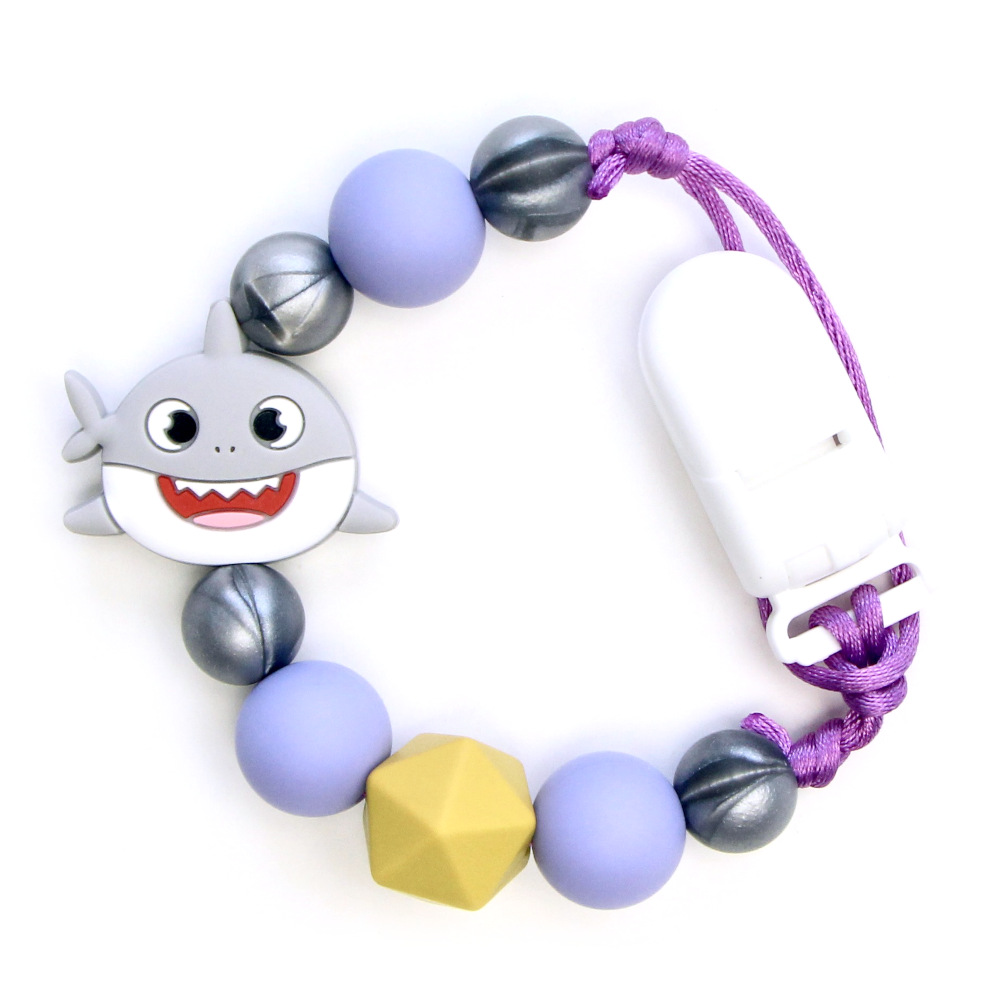 Pacifier Clips Shark - Purple