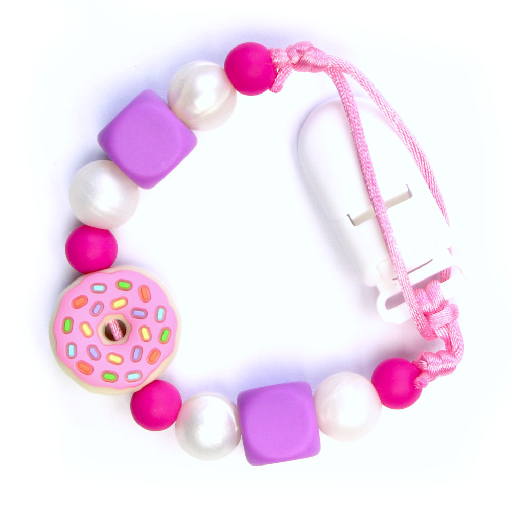 Pacifier Clips PinkyDonut - Pink