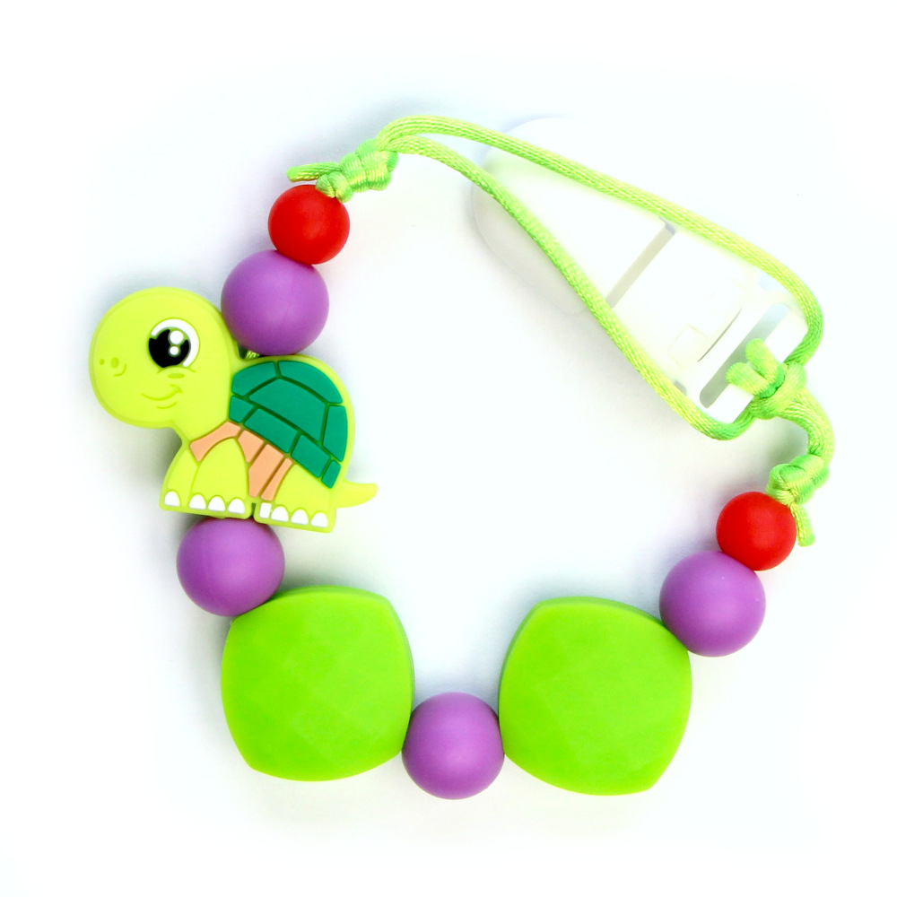 Pacifier Clips Baby Turtle - Green