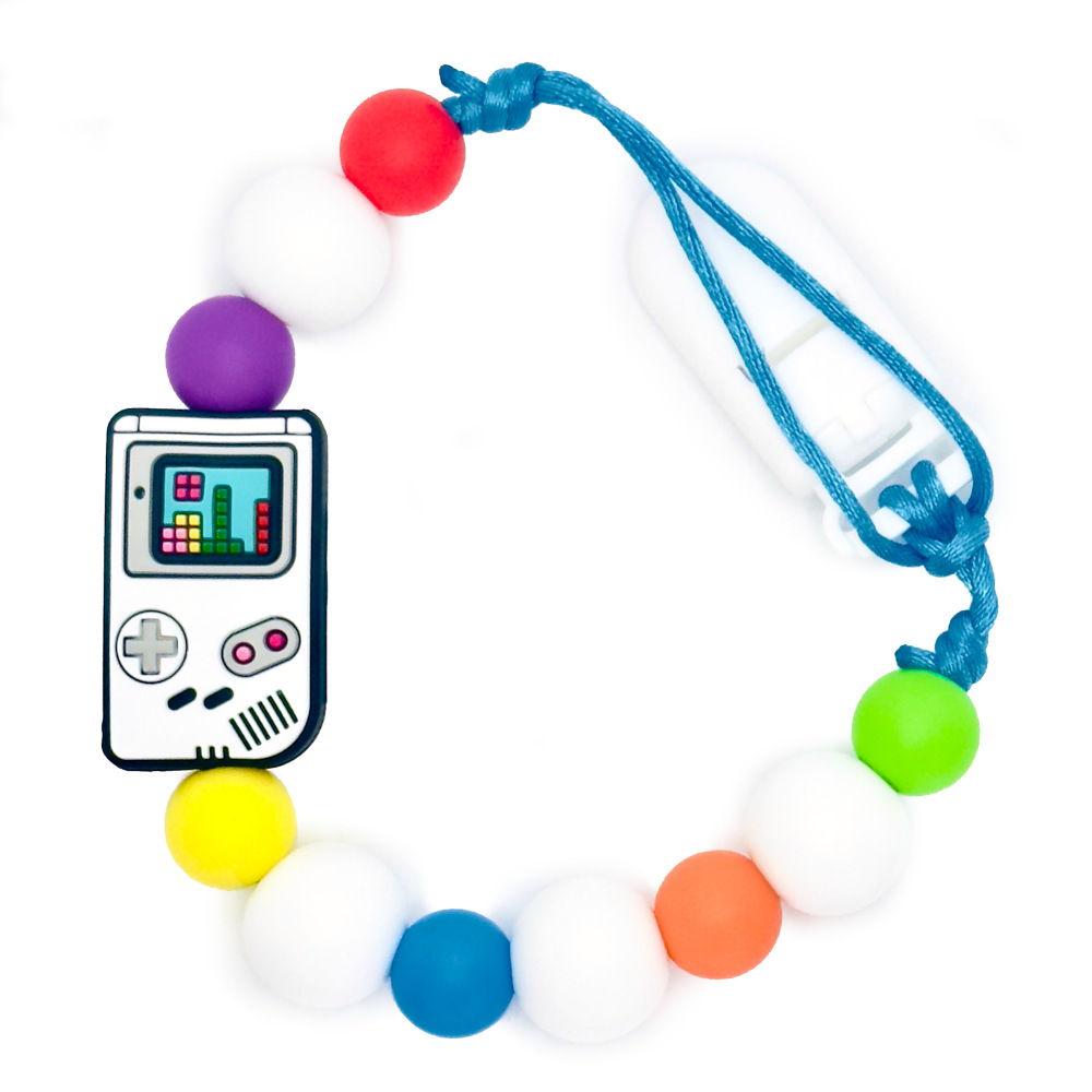 Pacifier Clips VideoGame - White